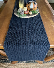 COTTAGE WEAVE BLACK LONG RUNNER